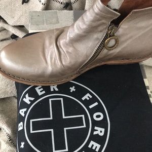 Fiorentini & Baker leather boots 37 US 7 silver grey NWOT